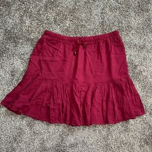 Red Skirt with Ruffled Tier